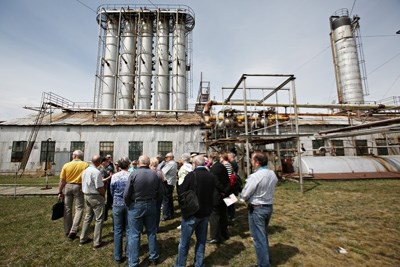 Visitors tour the Turner Valley Gas Plant during celebrations comemmorating the centennial of the discovery of the Dingman No. 1 Well in May. The site will he open for tours