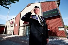 Malcolm Hughes, deputy commander of District No. 5 of the Royal Canadian Legion, in front of the Elks Hall in Okotoks on July 28. Hughes is one of the members leading a