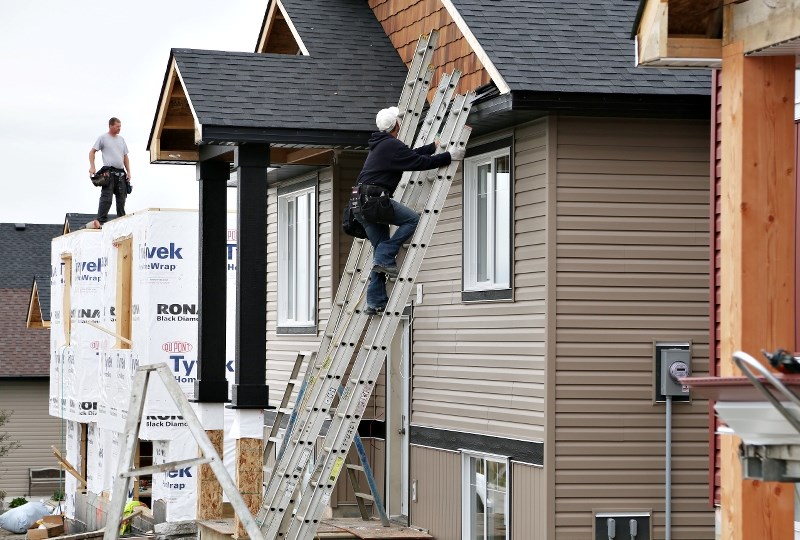Crews build new homes in Turner Valley last month. The Towns of Turner Valley and Black Diamond are collaborating on a growth study and Municipal Development Plans to address 