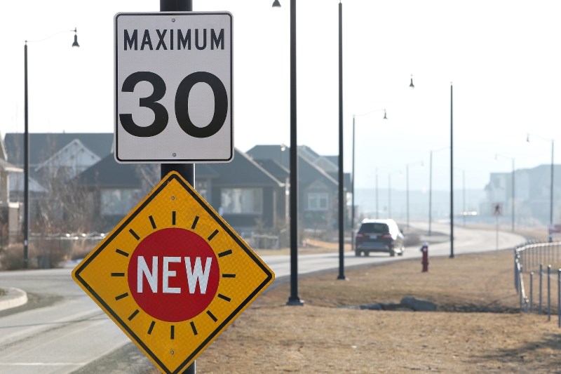 New 30 km/h speed limits are now in effect in Cimarron Estates as a temporary measure to slow traffic.