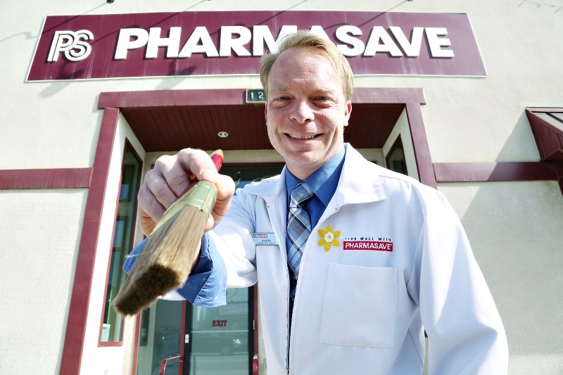 Pharmasave co-owner Jason Spicer plans to add some colour to his Black Diamond business in collaboration with neighbouring businesses in an initiative to further brighten the 