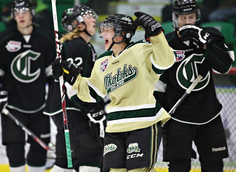 Nolan Thompson paced the Okotoks Oilers with three goals in three games on their northern road trip through Whitecourt, Grande Prairie and Spruce Grove from Nov. 13-15.
