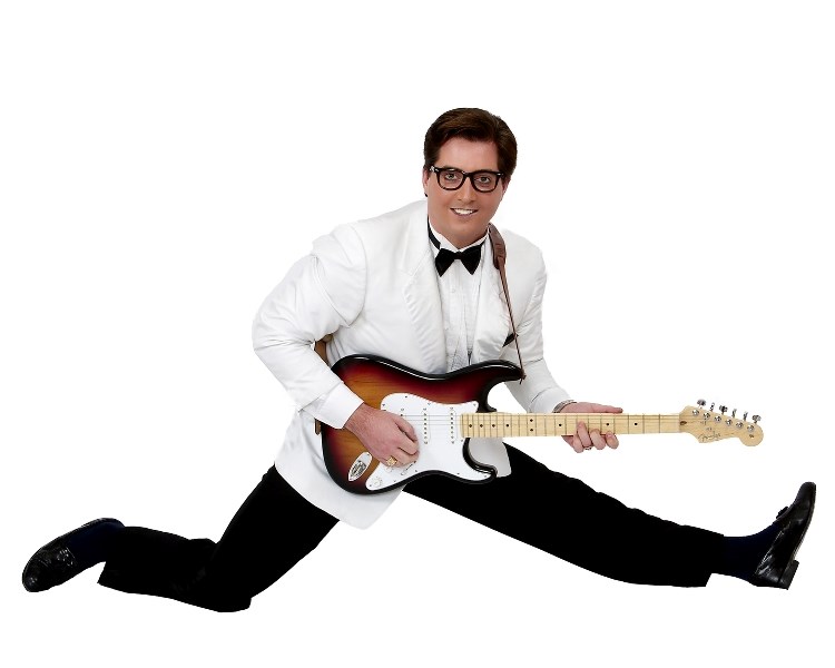 Robert Larrabee, here as Buddy Holly, will perform as three dozen great entertainers in An Evening With the Legends at the Foothills Centennial Centre in Okotoks Nov. 28.