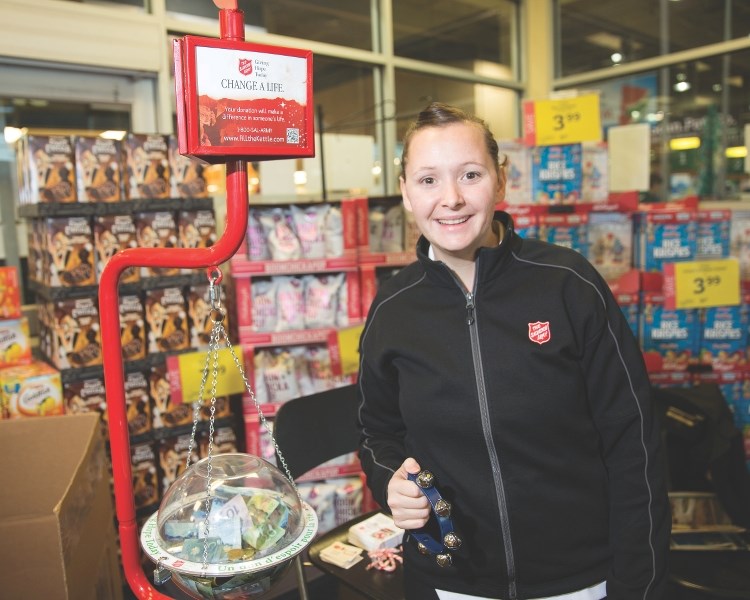 Kelly Fifield of the Salvation Army runs a kettle at the Okotoks Sobeys on Nov. 27.
