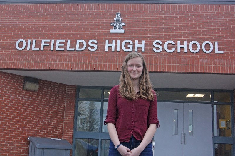 Oilfields High School Grade 12 student Morgan Burton received the citizenship award for her grade at the Black and Gold Awards ceremony at the school on Feb. 12.