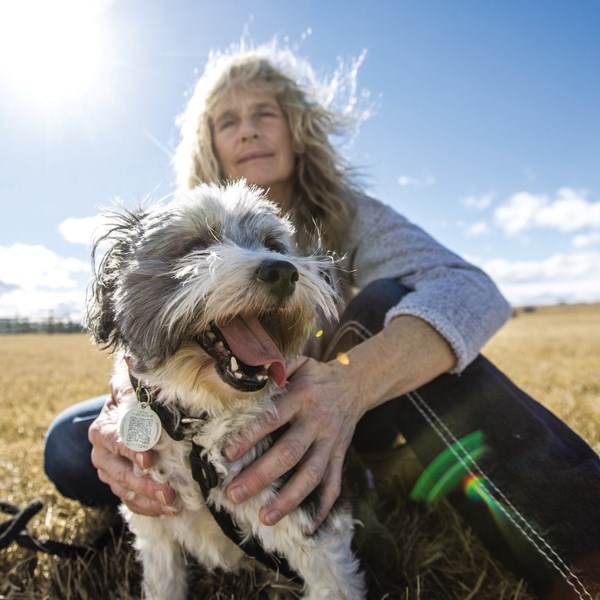 Heaven Can Wait Animal Rescue founder Kim Hessel with Fiona on March 5. Fiona escaped from her foster home and was found by another dog owner who had adopted through the