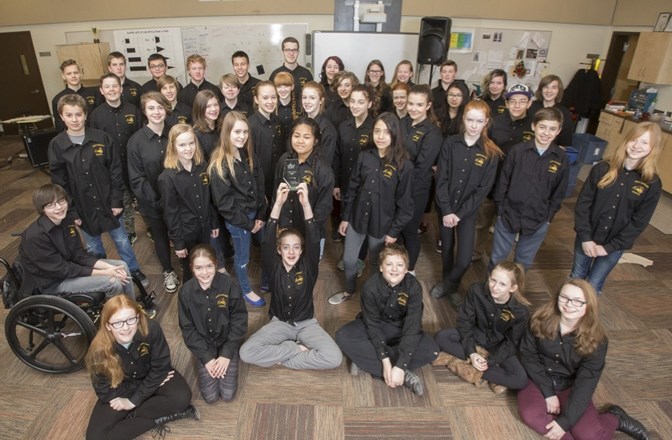 Westmount School&#8217; s Grade 8-9 band on March 16. The band took home gold at the Alberta International Band Festival.