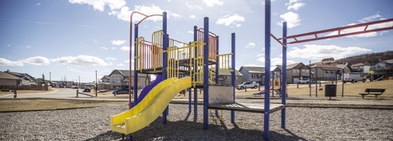 The playground at the corner of John St. and Robert St. in Turner Valley will soon receive an upgrade.