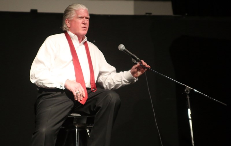 Brian Burke, president of hockey operations for the Calgary Flames, spoke to approximately 50 people at Oilfields High School about acceptance of people in the LGBTQ