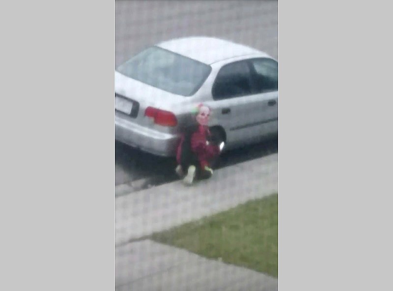 An individual in a clown mask was seen crouching beside a car outside a Crystal Ridge home. So-called &#8220;creepy clown&#8221; sightings have been reported in communities