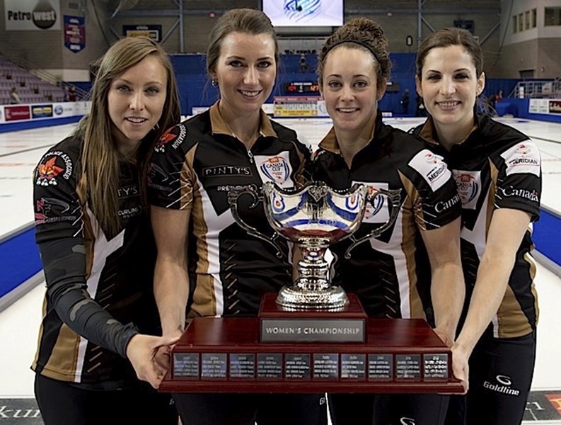 The Rachel Homan rink will attempt to defend its title when the WFG Masters comes to the Pason Centennial Arena Oct. 25-30. They are, from left, skip Rachel Homan, third Emma 