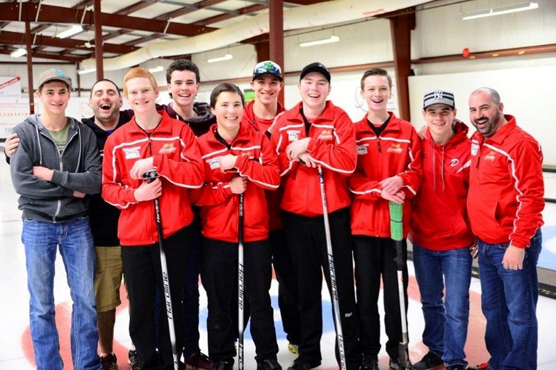 Black Diamond&#8217;s Jacob Libbus, second from right, skipped his team through the southern playdowns to qualify for the Alberta Optimist U18 championships.