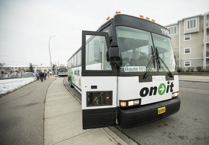On-It transit rides to and from Calgary will be free every Friday through the end of April.