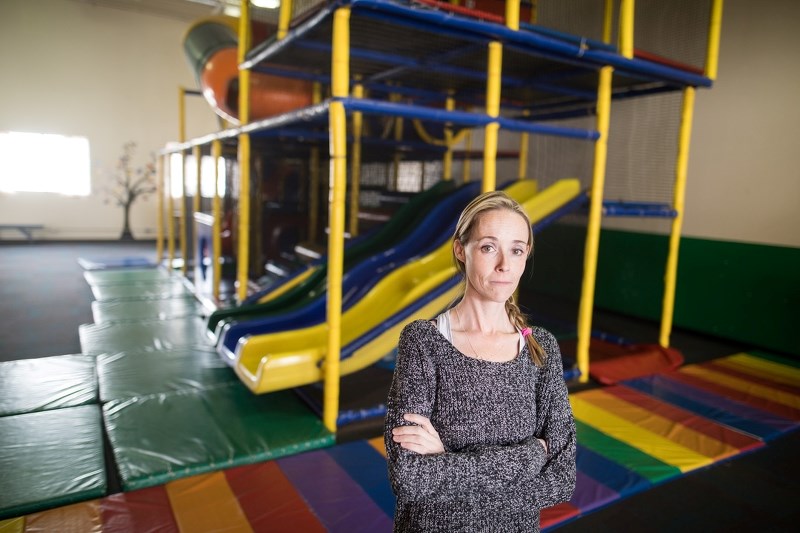 Crystal Taylor, owner of Playtopia in Okotoks, on March 10. Playtopia will be temporarily relocating to the Crescent Point Regional Field House after being evicted from its
