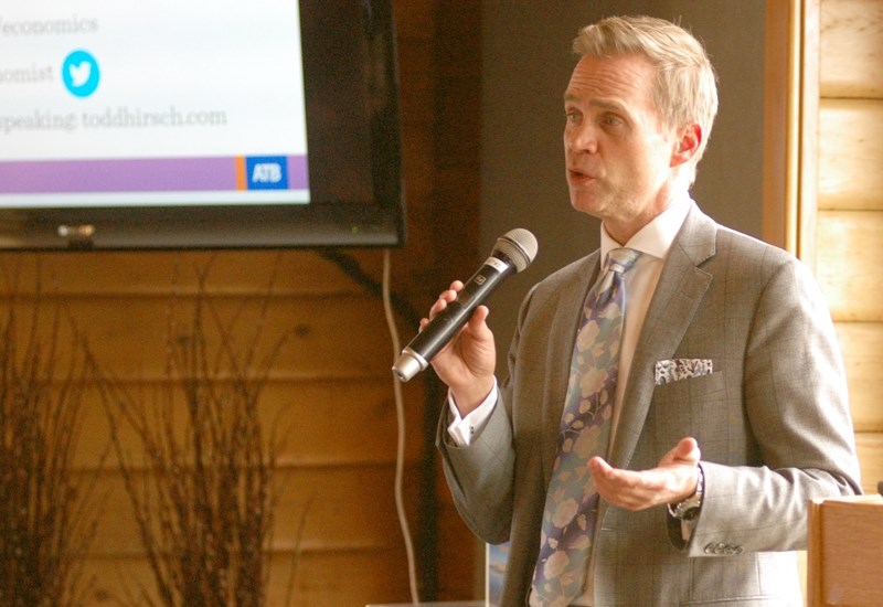 ATB Financial chief economist Todd Hirsch shares his insights on the state of the provincial economy hosted by the Okotoks Chamber of Commerce on March 29.