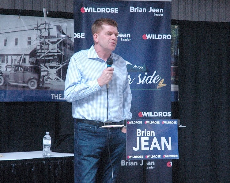 Wildrose Party leader Brian Jean speaks at the Okotoks Business Expo on April 28.