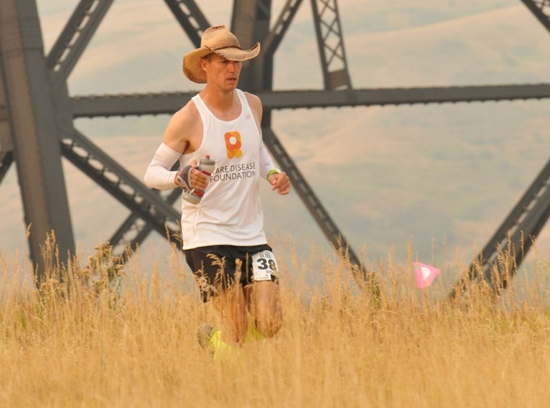 Dave Proctor en route to winning the Lost Souls Ultra 100-mile run on Sept. 8-9. He announced the day after the race he plans to run across Canada to raise funds for the Rare 