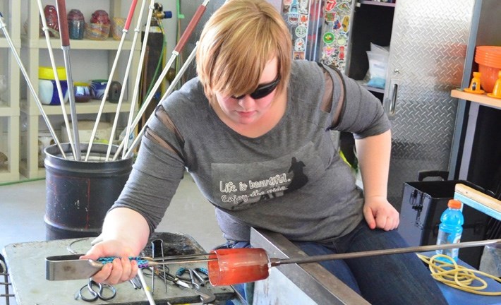 DeWinton glassblower Robyn Feluch is one of 10 artists who will display their work during the Art Works Show and Sale in the DeWinton Community Hall this weekend.