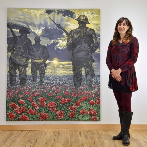 Longview painter Deanna Lavoie is donating $50 from each of her 250 limited edition Journey to Remember painting to help cover the cost for a dozen cadets to attend the Route 