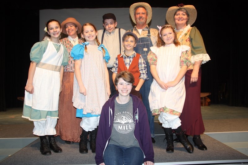 Several Okotokians make up the cast and crew of Windmill Theatre Players&#8217; production of Anne of Green Gables. Back row, from left, clockwise, Sheena Johnston, Evan