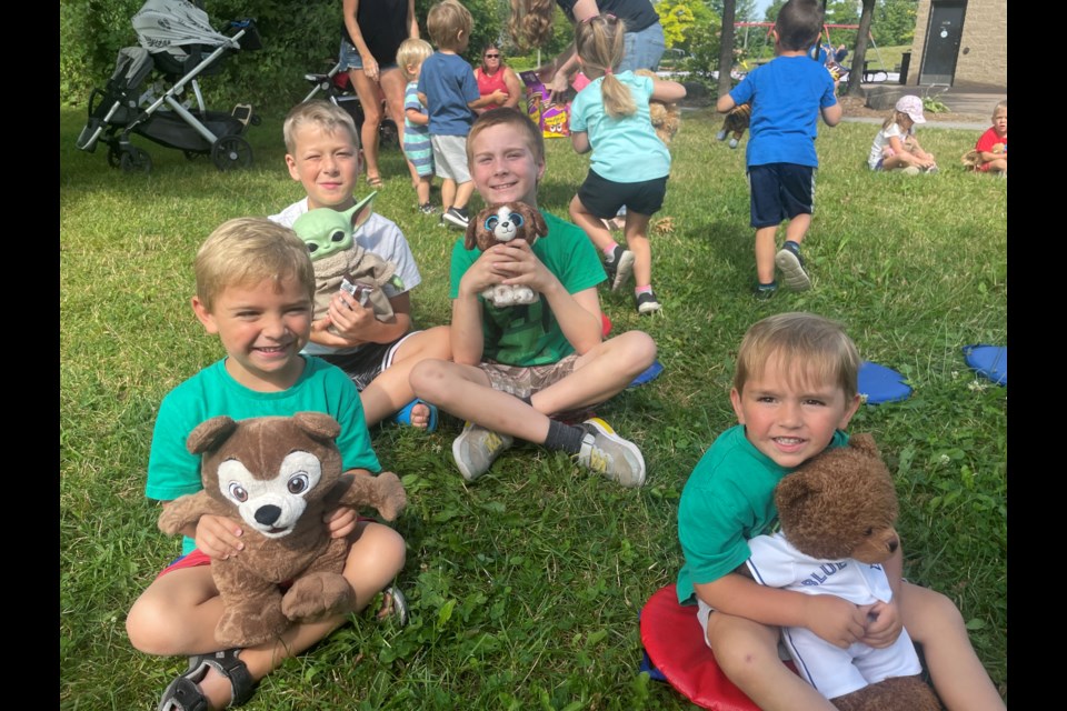 The Orillia Public Library hosted a teddy bear picnic in Clayt French Park Thursday morning, which brought youngsters and their favourite stuffed animals for stories, snacks, activities, and sing-along songs.