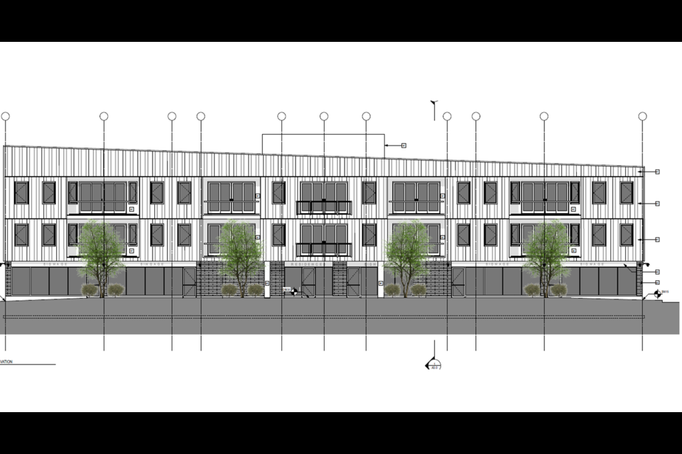 Council approved zoning amendments for a new apartment complex Monday. Pictured is a rendering of the three-storey mixed use residential building planned for 1033 Mississaga St. West.