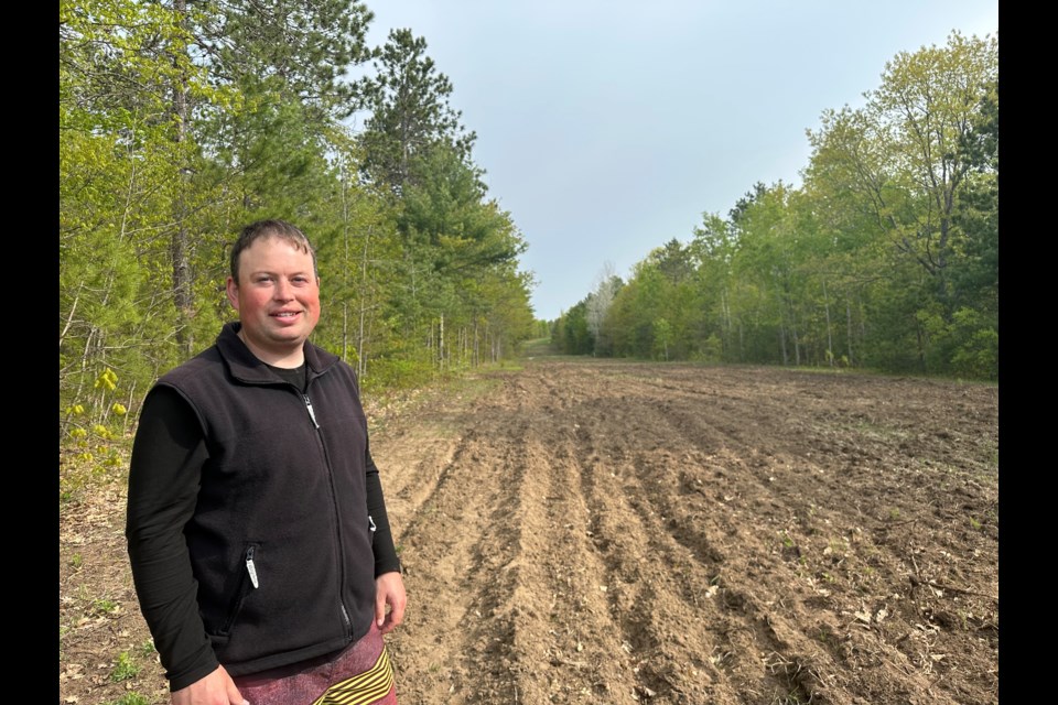 Severn Township resident Matt Thomson, along with 10 volunteers, recently seeded the pipeline corridor along Division Road with more than a dozen wildflower species to convert the space into a wildflower habitat.