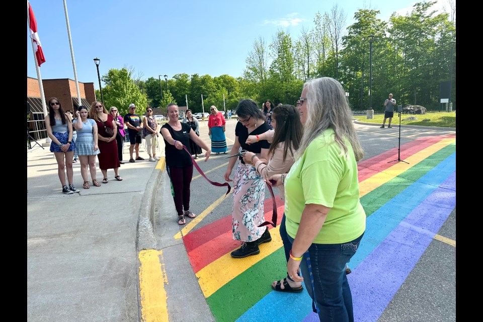 A rainbow crosswalk has been put in place at the Orillia campus of Georgian College after years of advocacy by the Georgian College Student Association. It was unveiled Thursday as part of the kick off to Pride month.