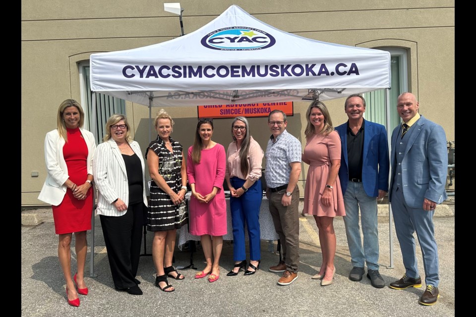 Local dignitaries joined the Child and Youth Advocacy Centre of Simcoe Muskoka and New Path Youth and Family Services as they announced a new partnership to offer remote and mobile support services Friday morning. 