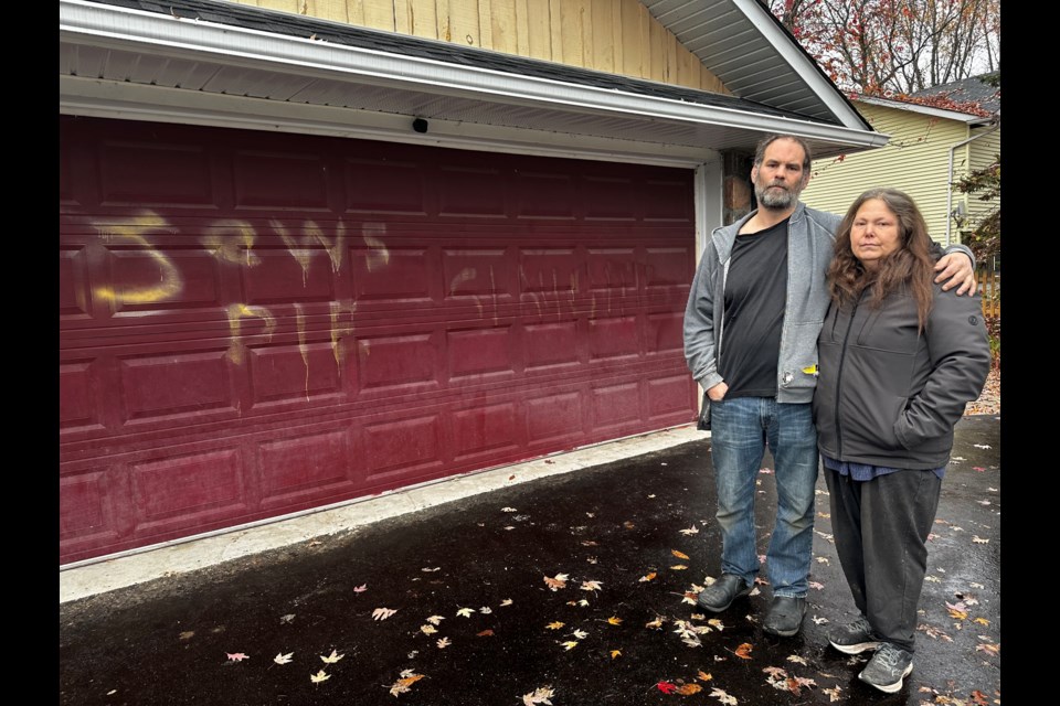 Ryan and Angelina Merovitz had their family home covered in antisemitic graffiti and received a threatening note in two separate incidents in the past few days.