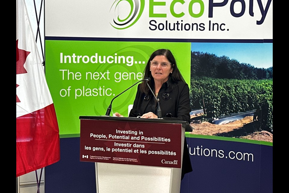 The federal government announced a $5-million investment in Orillia-based EcoPoly Solutions. The Minister for Federal Economic Development in Southern Ontario, Filomena Tassi, made the announcement at a press conference Thursday afternoon. 