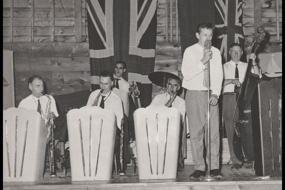 Gordon Lightfoot sings with the Andrews Orchestra, led by Charlie Andrews, far right, in this photo from the 1950s. Supplied photo