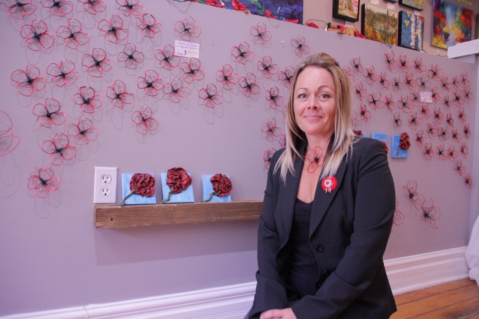 Local artist Christina Hartwick has created a variety of poppy artwork on display at aRt & Home Studio on Peter Street. The artwork is part of a fundraiser for the legion. Mehreen Shahid/OrilliaMatters