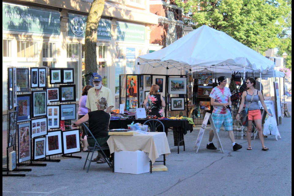 Artists had their work on display Friday during the Peter Street Arts District's Art Walk. Nathan Taylor/OrilliaMatters