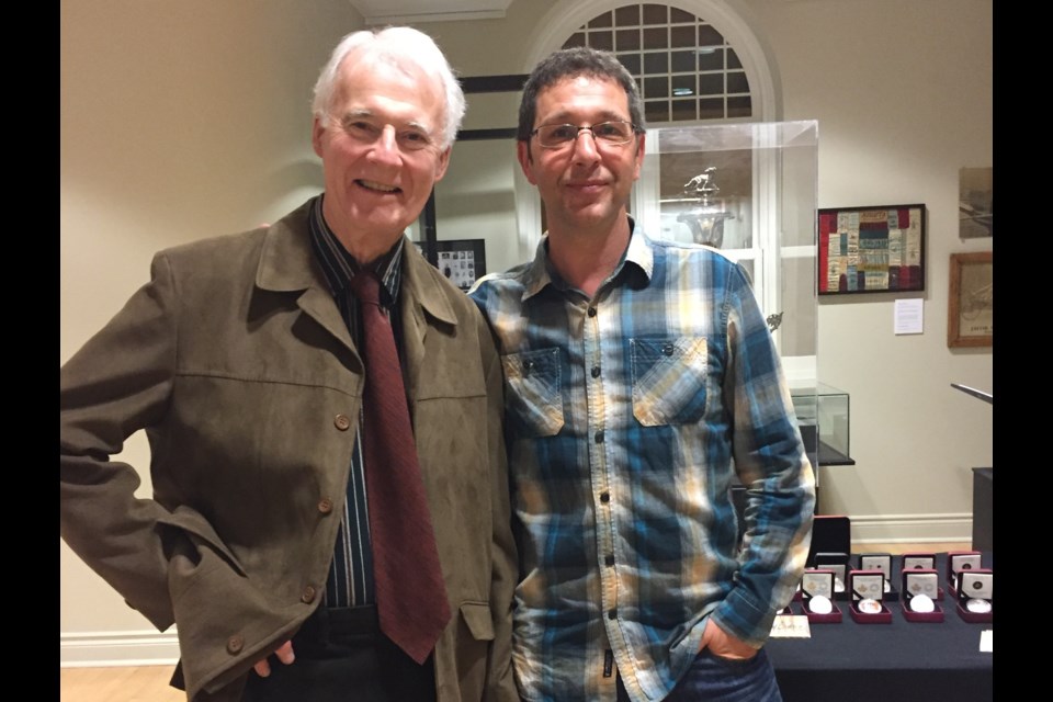 Robert Browne, left, and Tony Bianco talked about the Art of Money at the recent Carmichael Art Lecture at the Orillia Museum of Art & History. Contributed photo