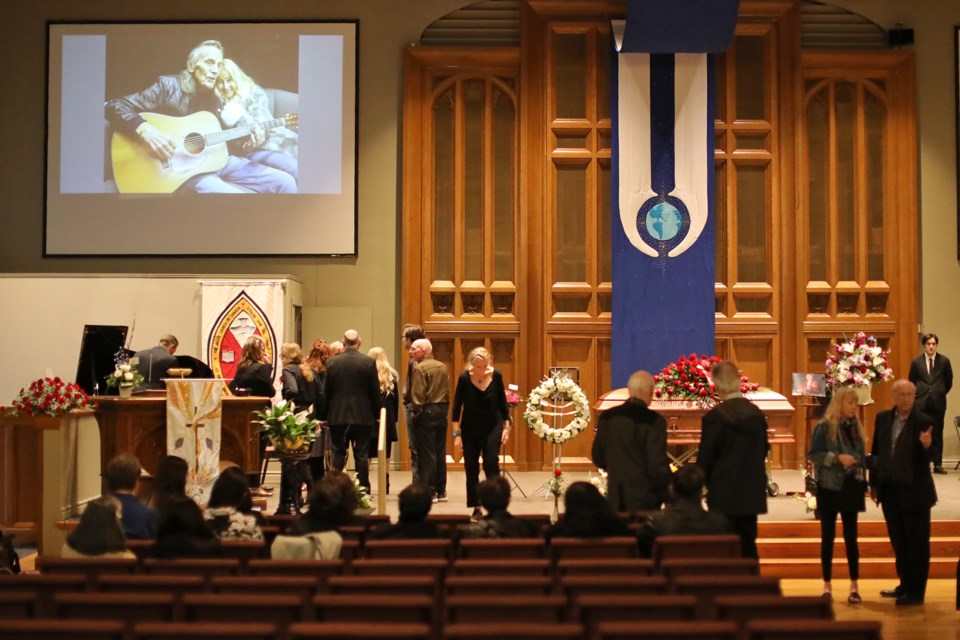 People pay their respects at the public visitation for Gordon Lightfoot at St. Paul's Centre in Orillia on Sunday. | Kevin Lamb for OrilliaMatters