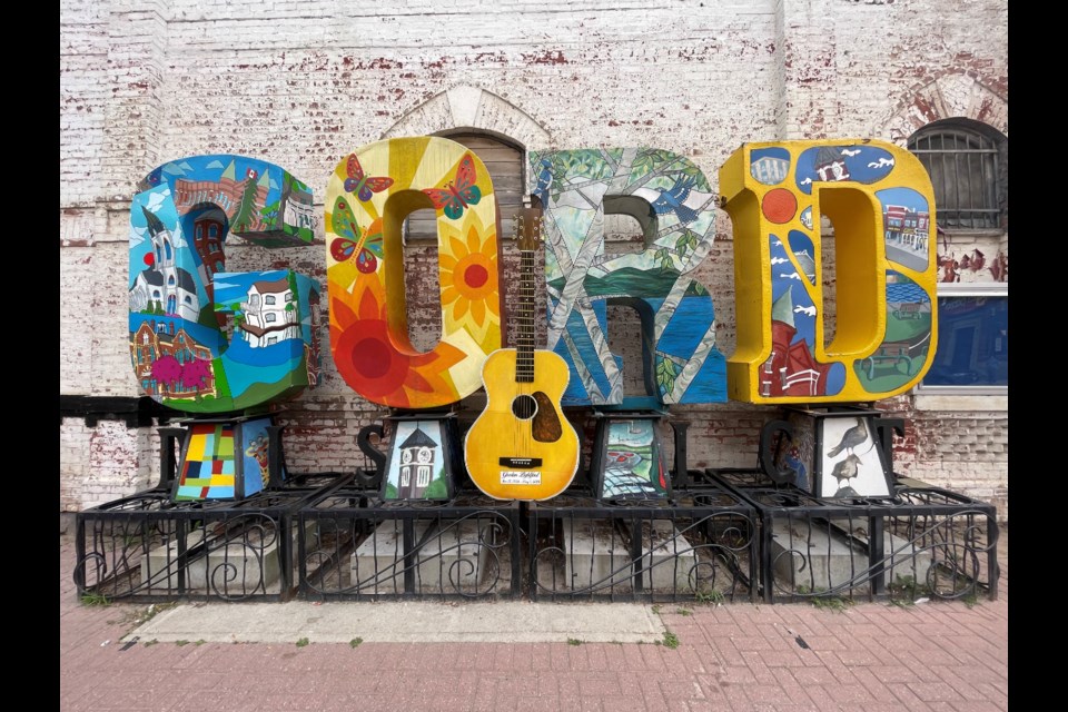 The Peter Street Arts District sign has been changed to spell GORD in honour of Gordon Lightfoot as part of this summer’s Streets Alive community art project. 