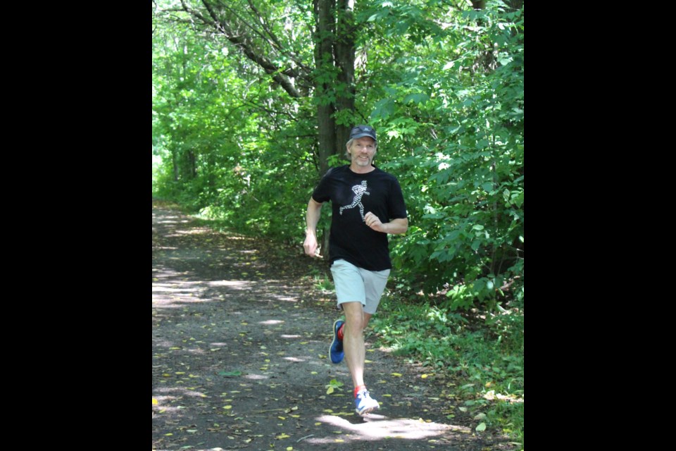Local trail runner and outdoor enthusiast Robb MacDonald says the Lightfoot/Uhthoff rail trail is an ideal place to try trail running. Kathy Hunt/OrilliaMatters