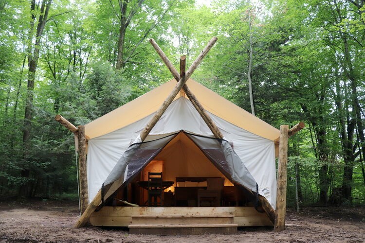 The newly constructed Explorer’s Tents at Glen Oro Eco-Retreat feature all the comforts of home, including indoor washroom with custom cedar shower, cooking facilities, and even headlamps and bug spray to use while exploring. Contributed photo