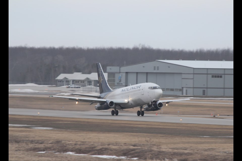 An airplane takes off from Lake Simcoe Regional Airport. Submitted