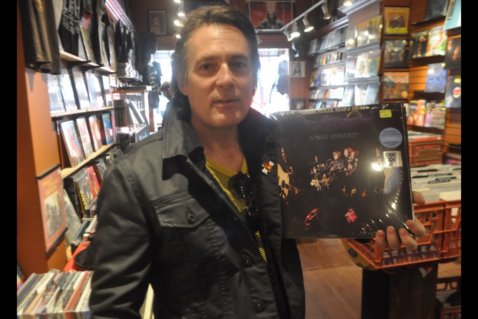 Barrie resident Steve Verschaeve was third in line to get into Alleycats Music & Art for International Record Store Day Saturday. Andrew Philips/OrilliaMatters