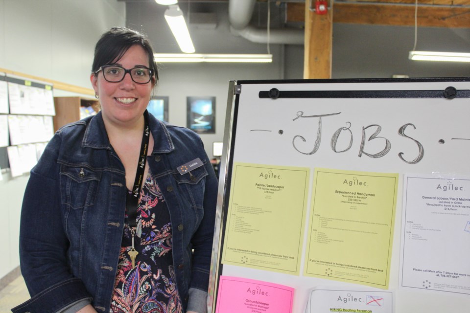 Debbie Stangolis, project co-ordinator and team leader at Agilec in Orillia, says there are plenty of employment opportunities at this time of year. Nathan Taylor/OrilliaMatters