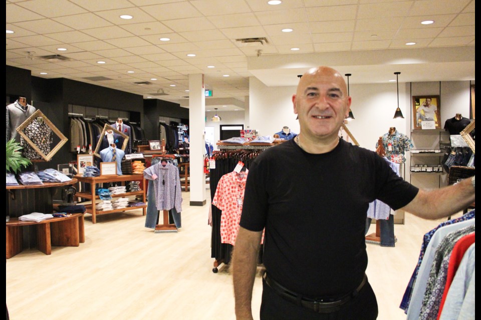 Joseph Men's Clothier co-owner Sebastian Chiaramida was happy to reopen Friday after Orillia Square was closed for almost three months due to the pandemic. Nathan Taylor/OrilliaMatters FIle Photo