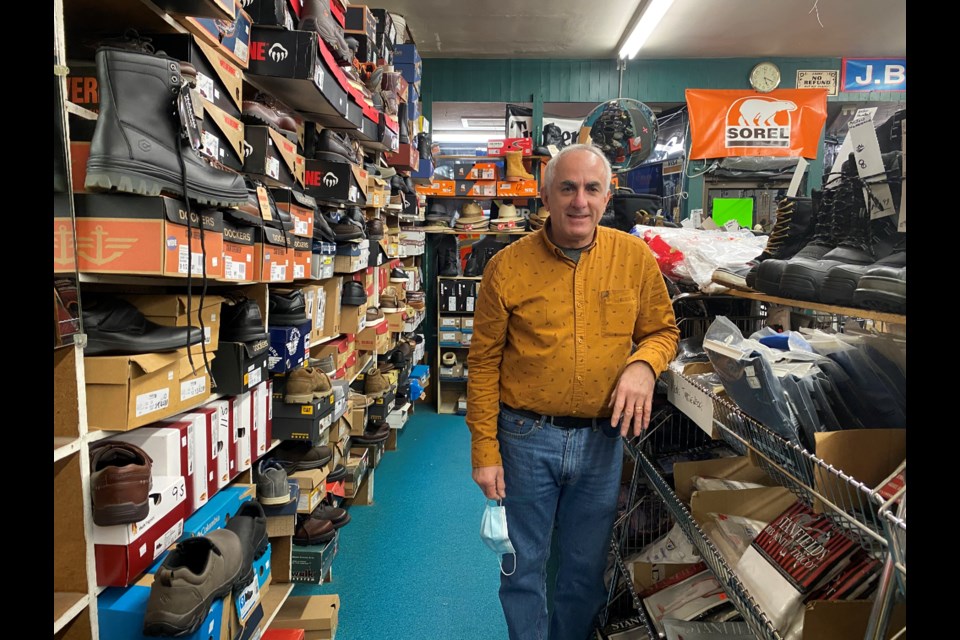 Mario Tulipano, owner of Art's Clothing and Shoes, is retiring. The shop has been in business since 1972. Nathan Taylor/OrilliaMatters