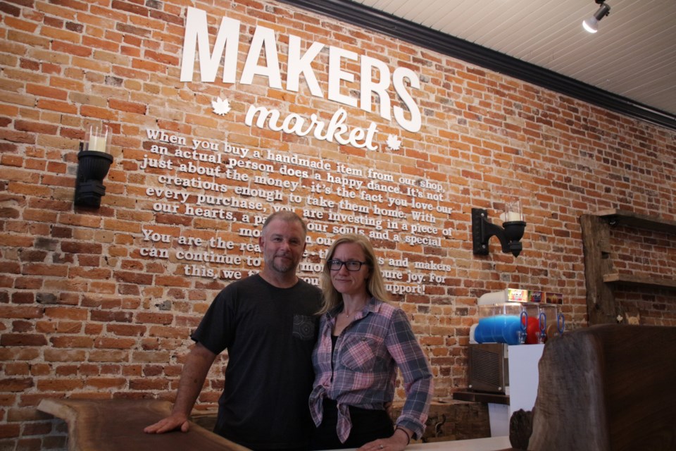 David and Beth Shaw, owners of the Northern Joinery and now Makers Market in downtown Orillia, want to promote community over competition. Mehreen Shahid/OrilliaMatters
