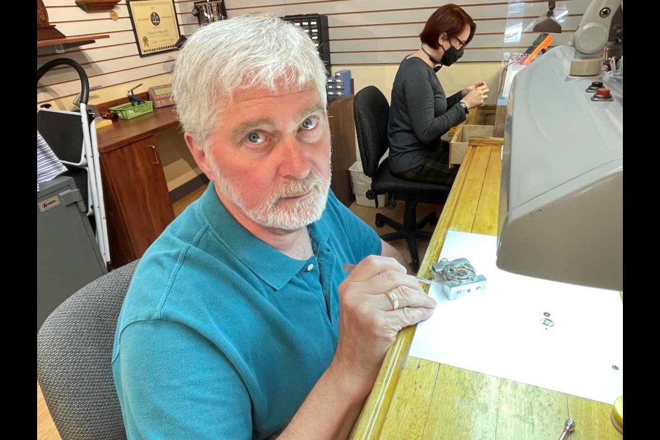 Perfect Timing co-owner Rick Brownbill started his watch- and clock-making career 52 years ago in North Bay. He is now nearing retirement.