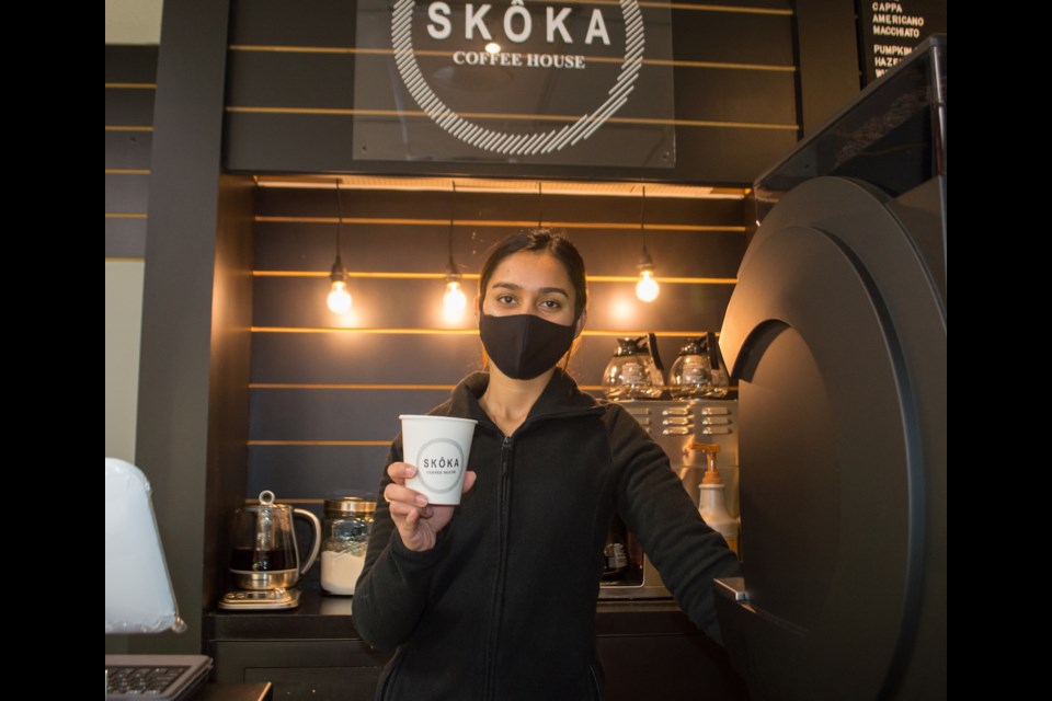 Taran Ranu is pursuing one of her life long dreams by opening Skôka Coffee House in Colborne Convenience at 43 Colborne St. W., which celebrated its grand opening Monday. Tyler Evans/OrilliaMatters