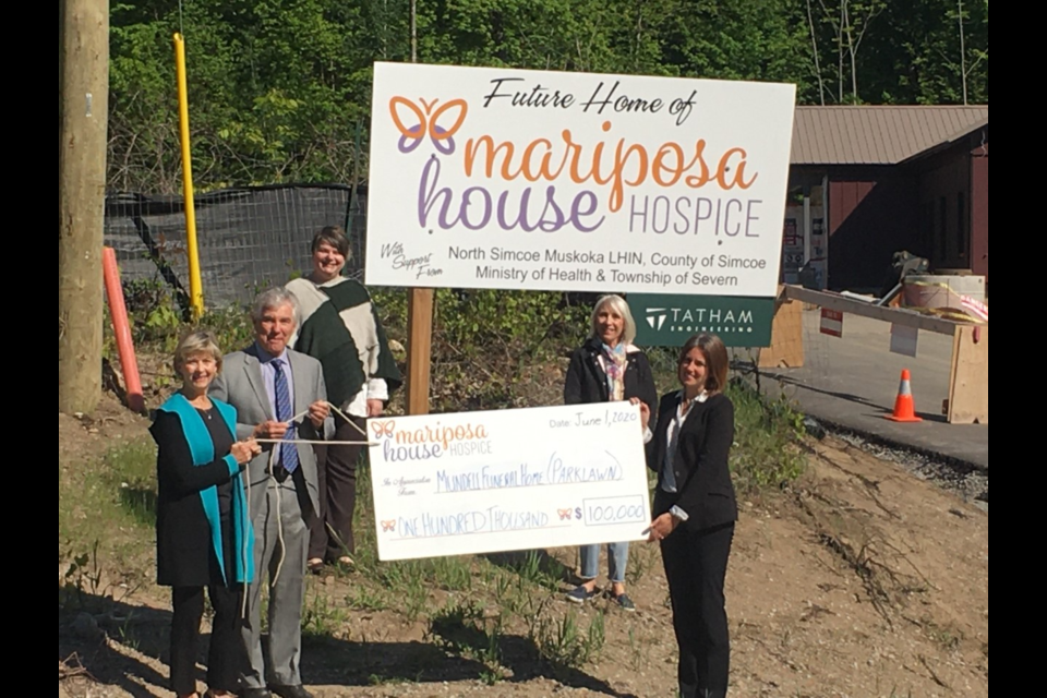 Mariposa House Hospice is grateful to John and Judy Mundell for being a major contributor to the Honouring Every Moment Capital Campaign. This generous donation has been directed to one of the facility's five residential suites. From left: Judy Mundell, Sylvia Smith, Mariposa House Hospice board bember, Annalise Stenekes, Mariposa House Hospice Executive Director, and John Mundell.