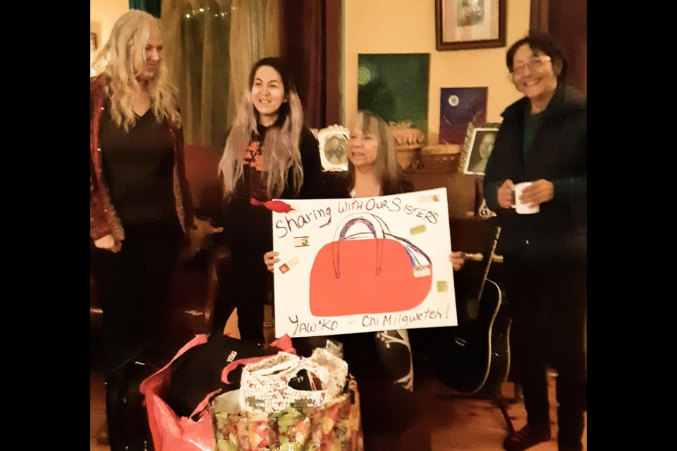 Cedar Place in Rama First Nation held an event called Sharing WITH Our Sisters on the weekend, during which bags were filled with items to be donated to the Barrie Native Friendship Centre. Supplied photo