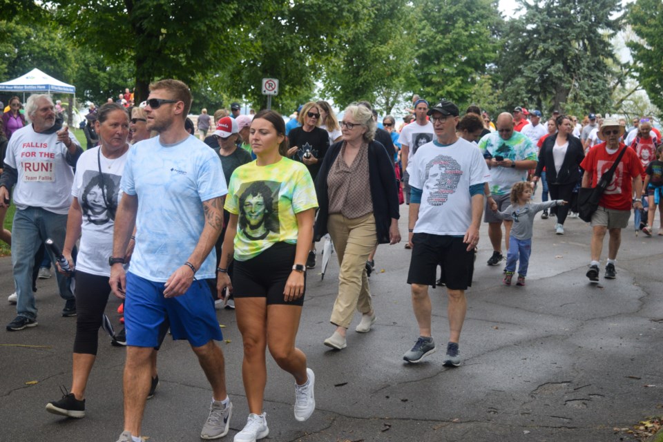 Hundreds of people walked, jogged and cycled around Orillia’s waterfront today during the annual Terry Fox Run in support of the Terry Fox Foundation.